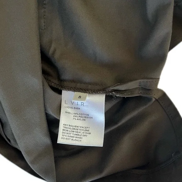 Olive Green LVIR Shirt Short Sleeve Button Up Relaxed Fit Utility Pockets - Picture 6 of 9